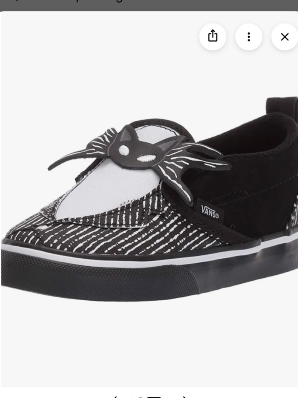 Vans Disney Nightmare before Christmas Jack Skellington Toddler Slip-On NEW 9.5